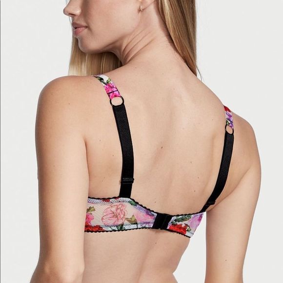 •VICTORIA’S SECRET•NWT bombshell Add-2- smooth shine strip floral bra size 32D - Picture 4 of 5